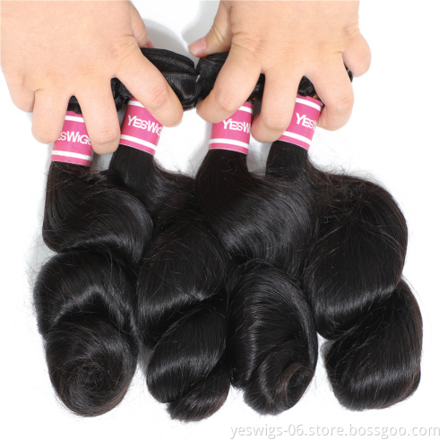 Yeswigs Cheap Remi and Virgin Human Hair Exports Loose Wave Bundle Brazilian Short Human Hair Curly Weave Single Donor Extension